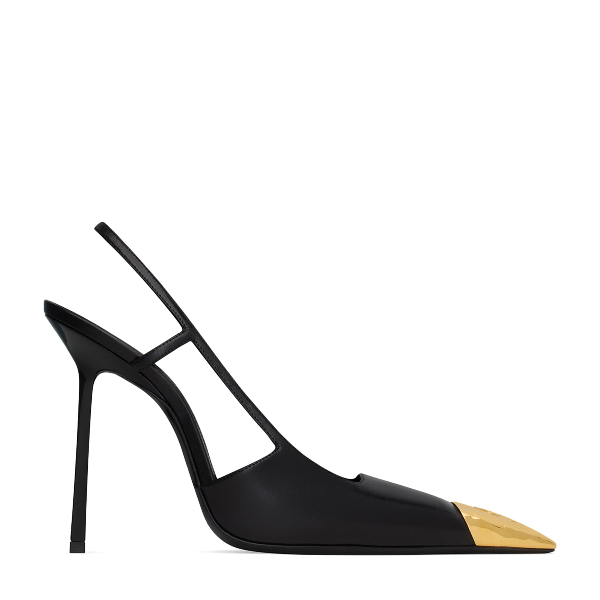 Saint Laurent Black Leather Jeanne Slingback Pumps 110