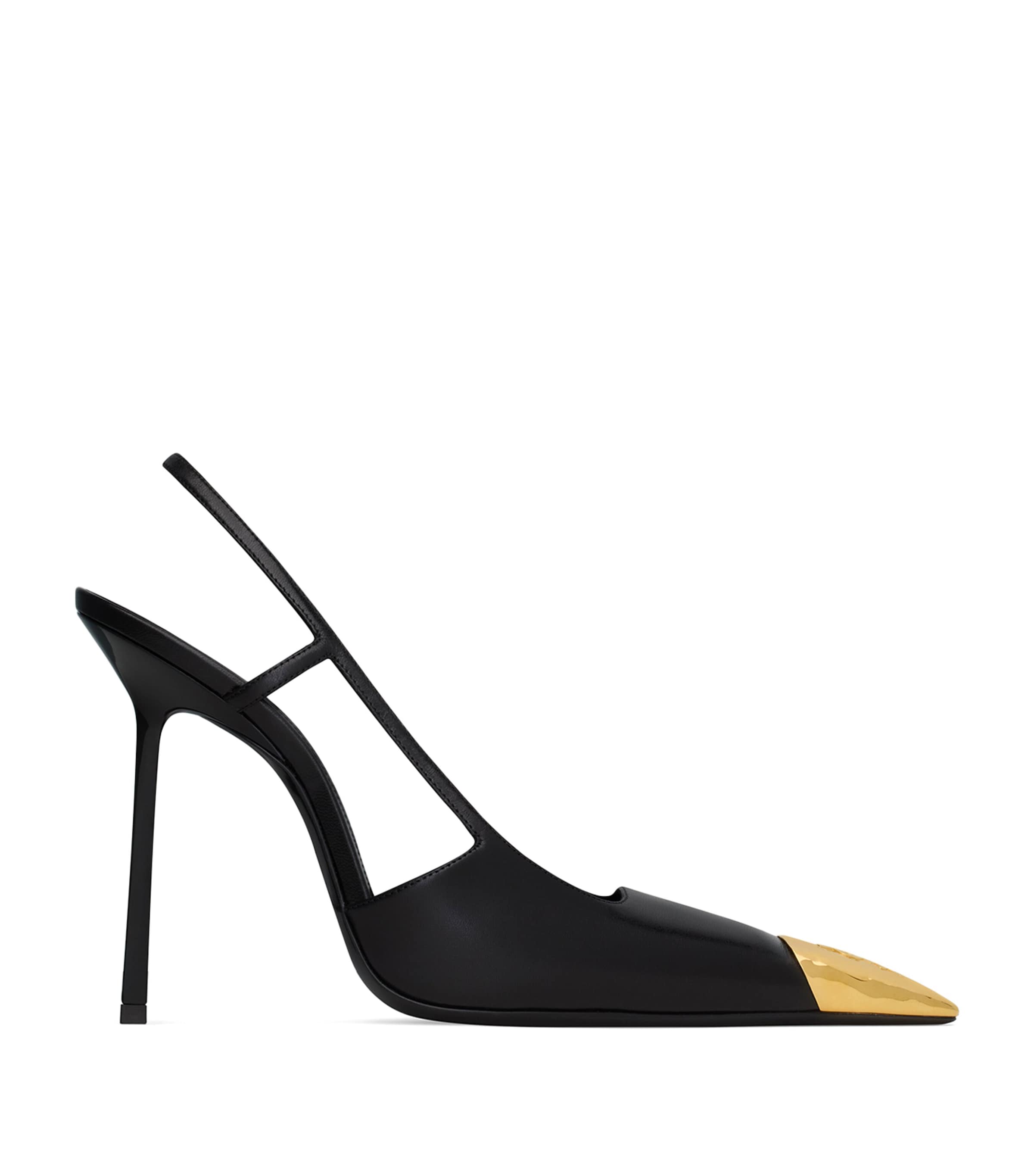 Saint Laurent Black Leather Jeanne Slingback Pumps 110