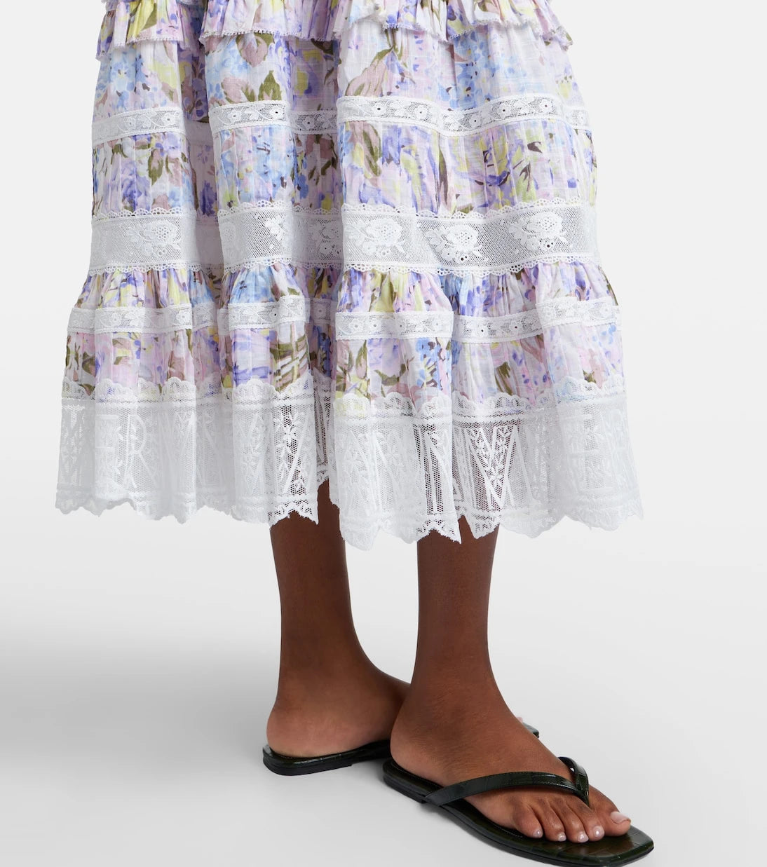 Zimmermann - Solstice Tiered floral cotton midi dress