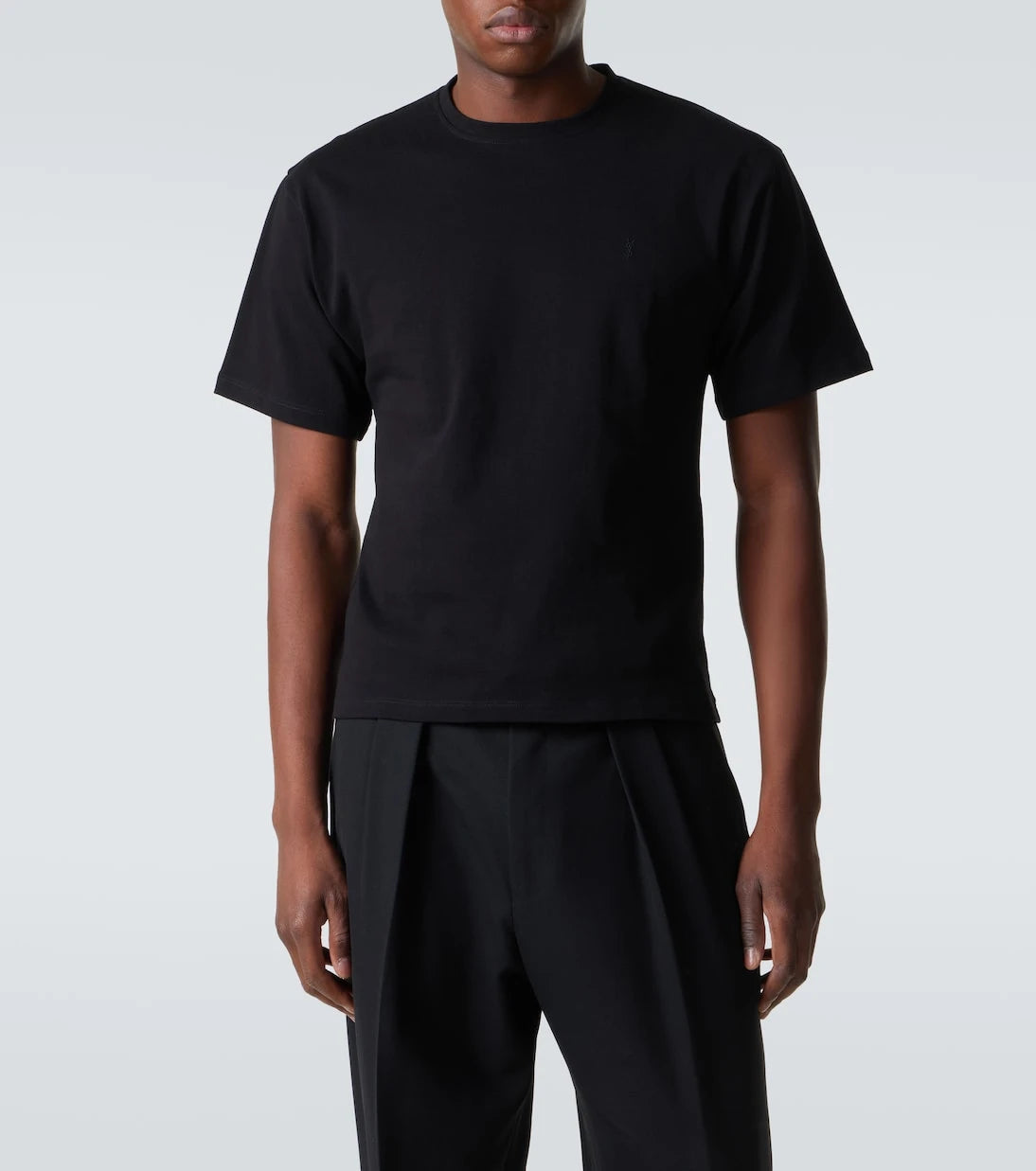 Saint Laurent - Cropped cotton jersey T-shirt