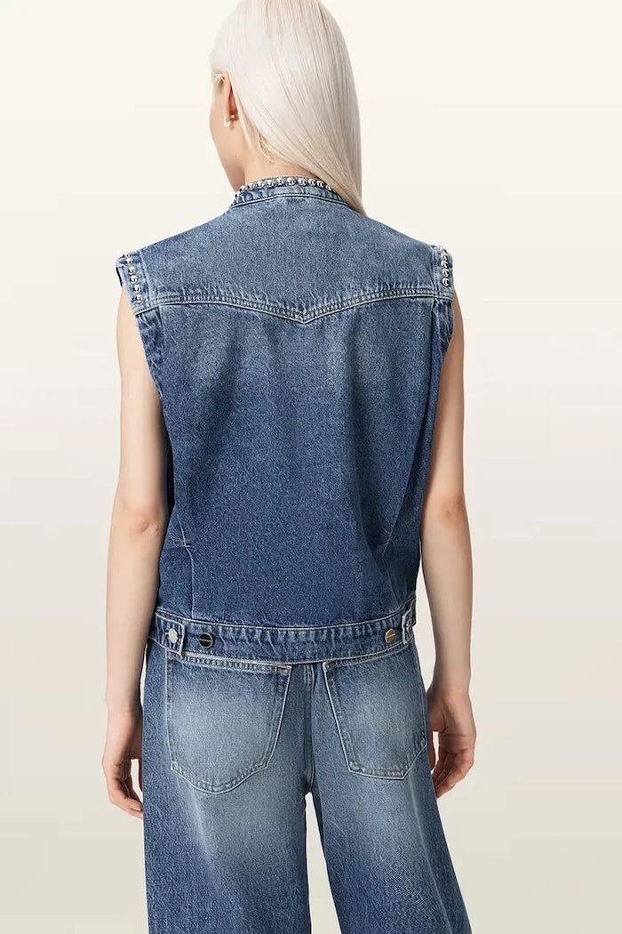 AllSaints елек дамски от деним MAV