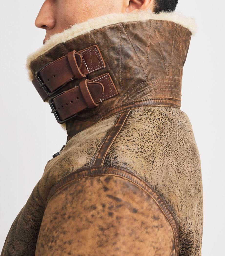 Polo Ralph Lauren Brown Shearling Bomber Jacket