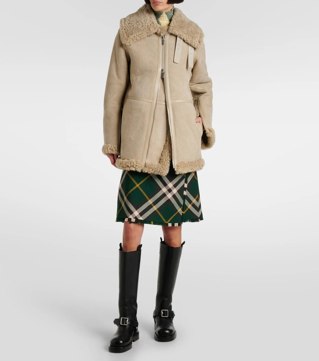 Burberry - Shearling-lined leather jacket