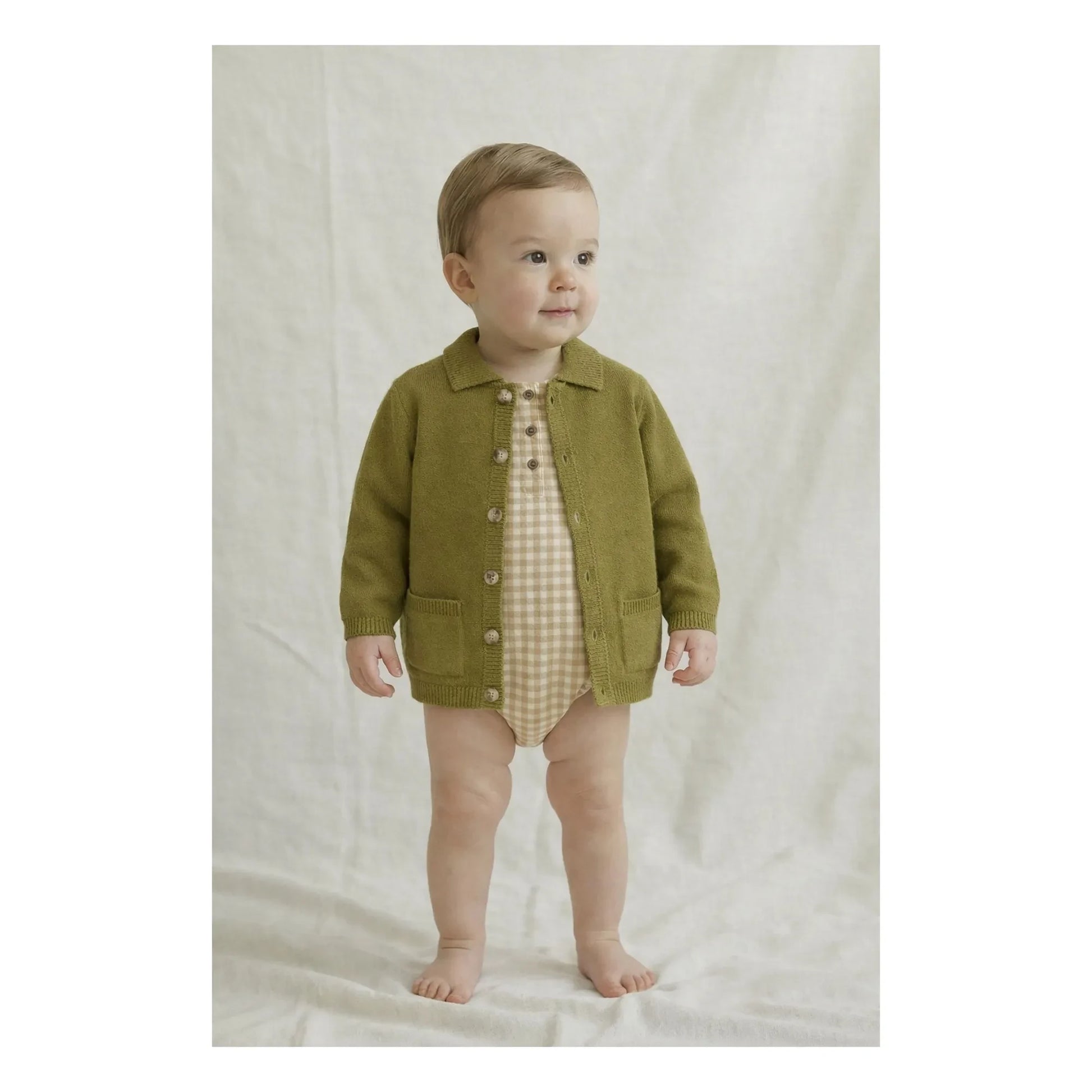 Lililotte - Cardigan Valentin Coton Bio | Olive
