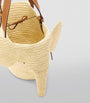 LOEWE Beige Woven Elephant Basket Tote Bag