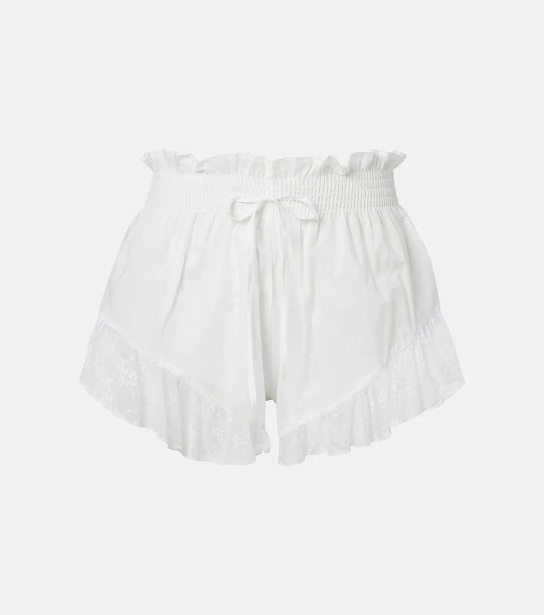 Montce - Lace-trimmed cotton shorts