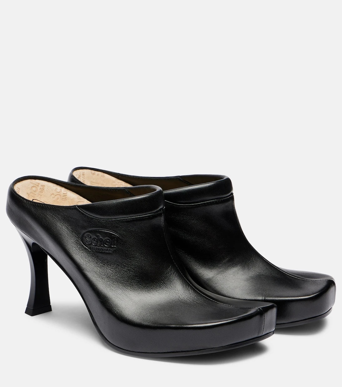 Balenciaga - حذاء مفتوح x Scholl 80 من الجلد