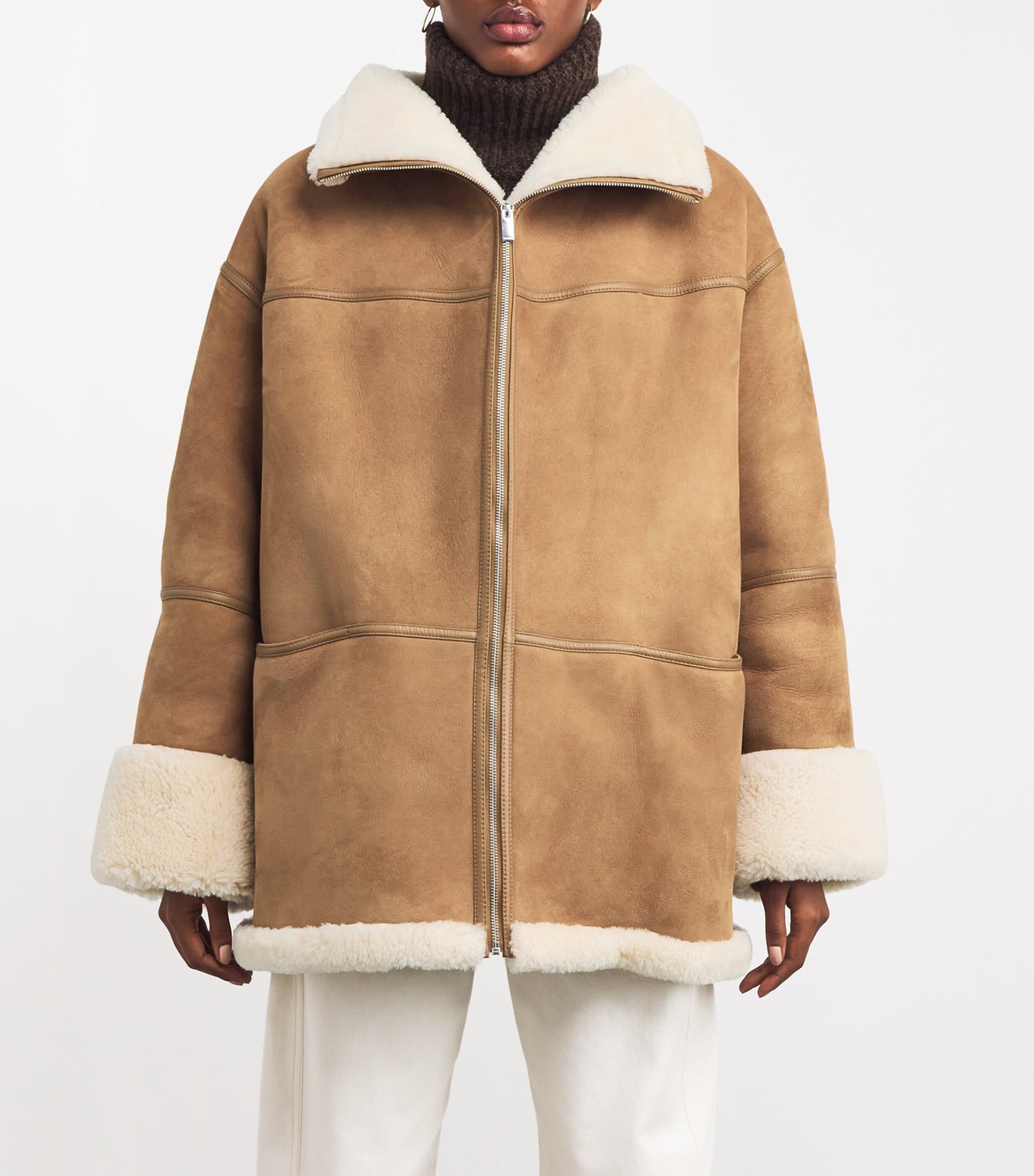 Toteme Beige Shearling Signature Jacket