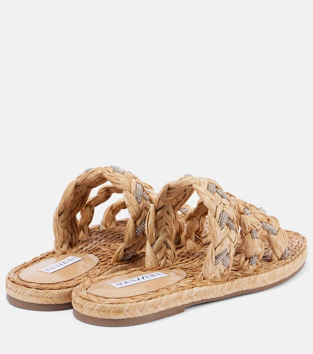Aquazzura - Costiera embellished raffia sandals