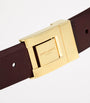 Saint Laurent Burgundy Calfskin Ceinture Boucle LA 76 Belt
