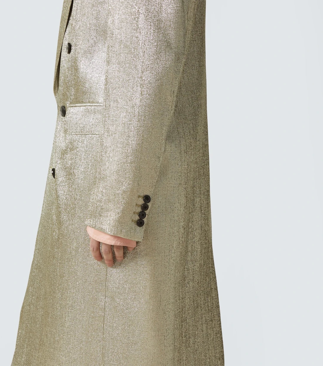 Dries Van Noten - Double-breasted lamé coat