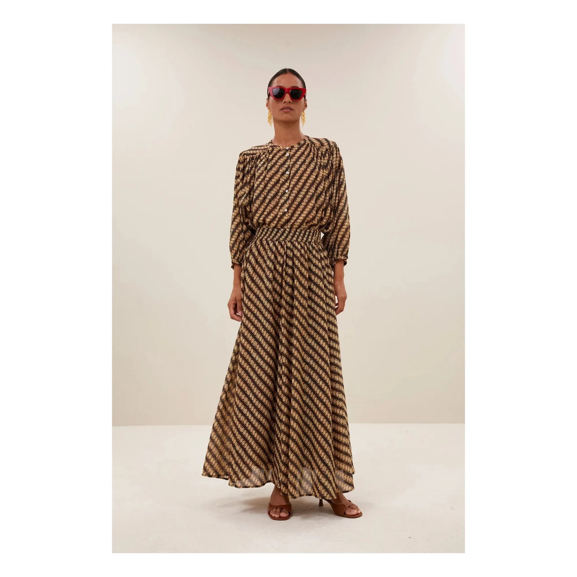 By Bar - Becky organic cotton blouse | Brown