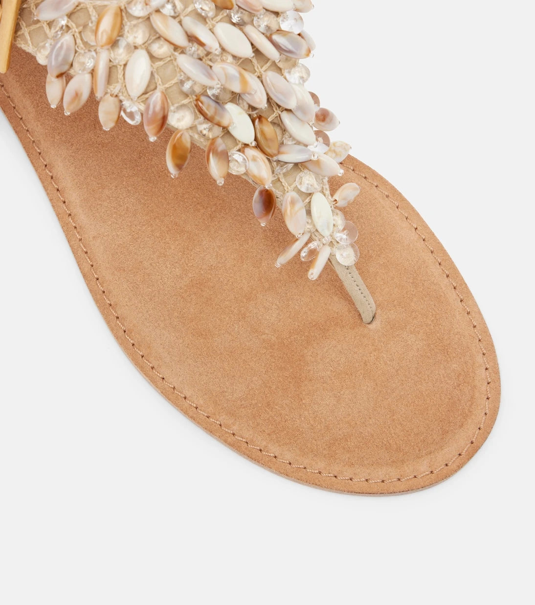 Balmain - Embellished suede thong sandals