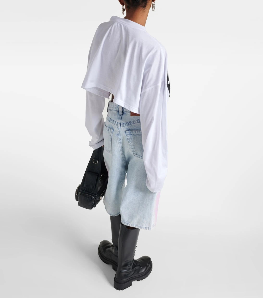 Y/Project - Logo cotton jersey crop top