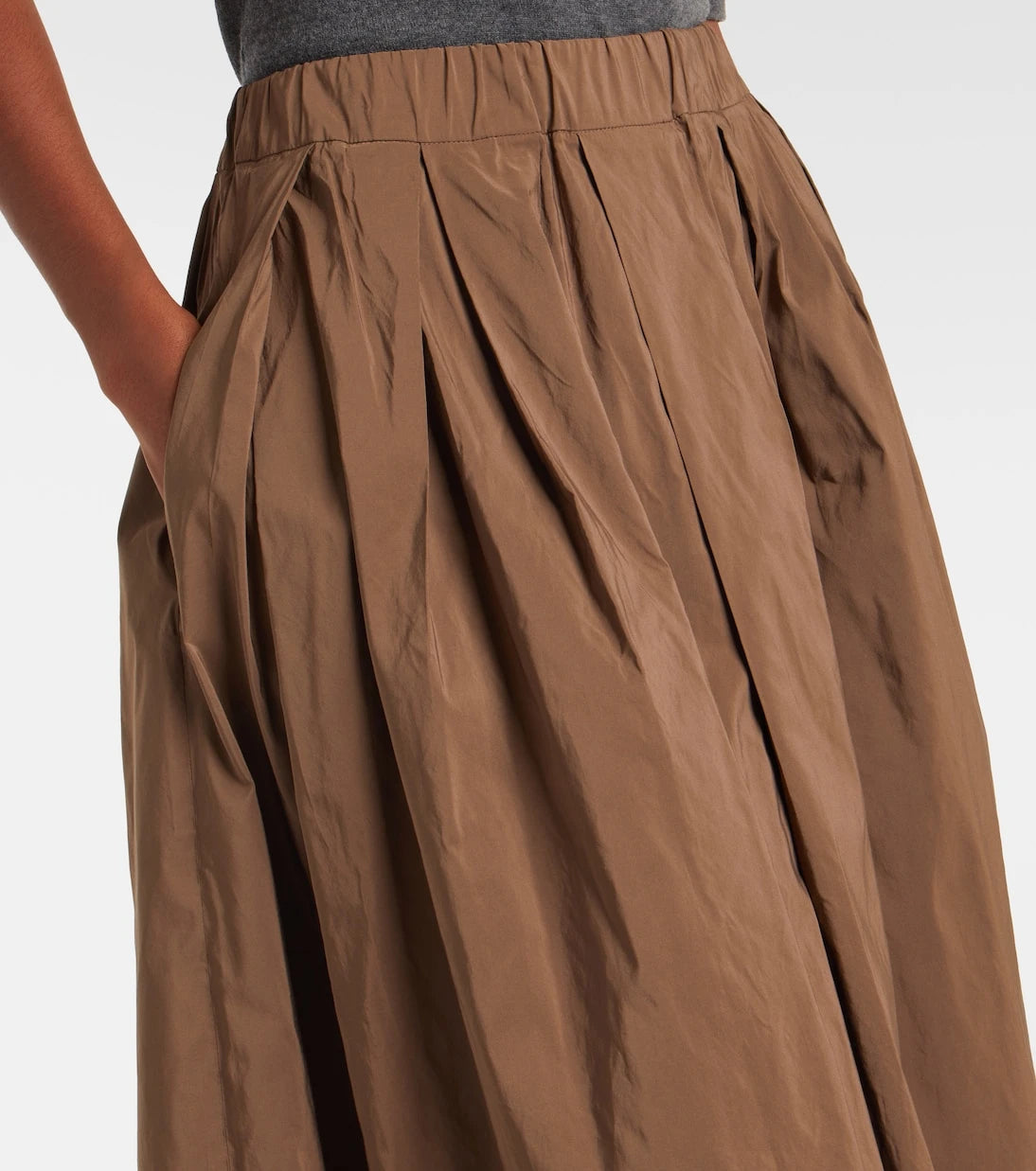 'S Max Mara - تنورة ألويه ماكسي من مزيج القطن