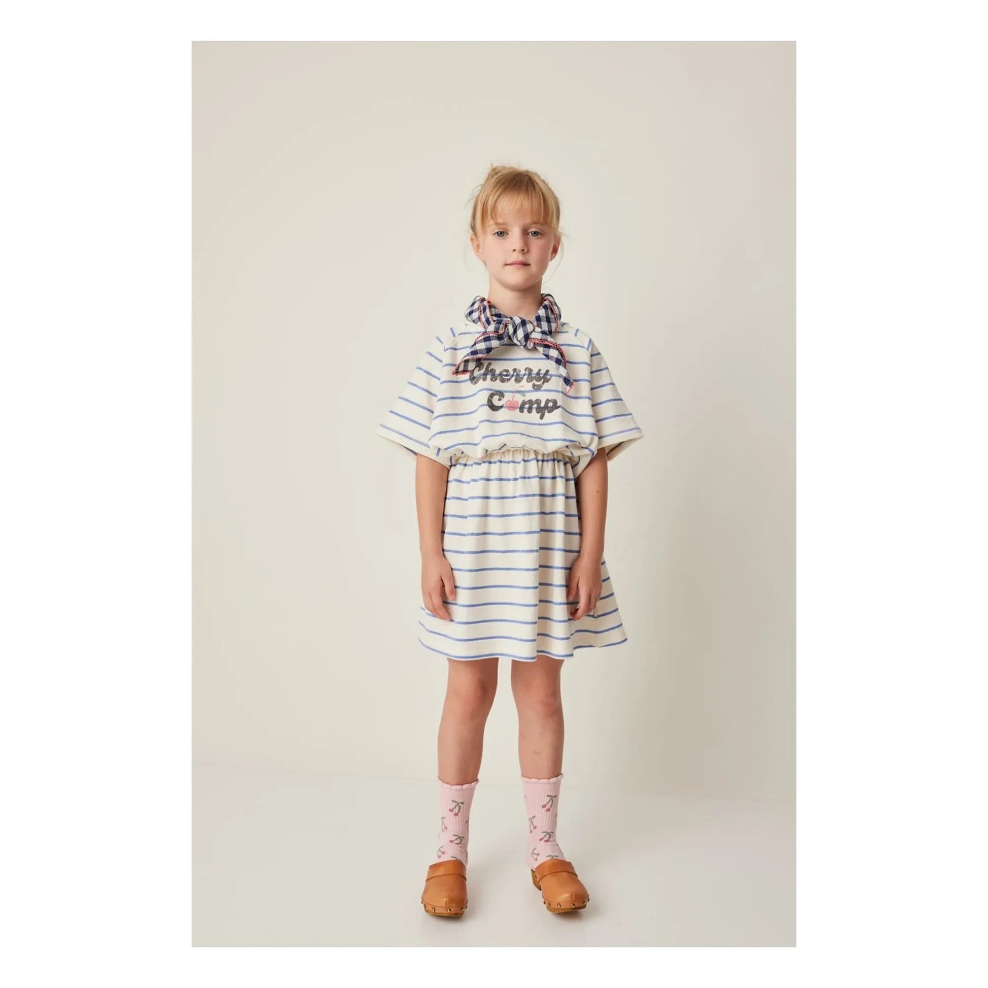 Tocoto Vintage - Terry Stripe Dress | Ecru