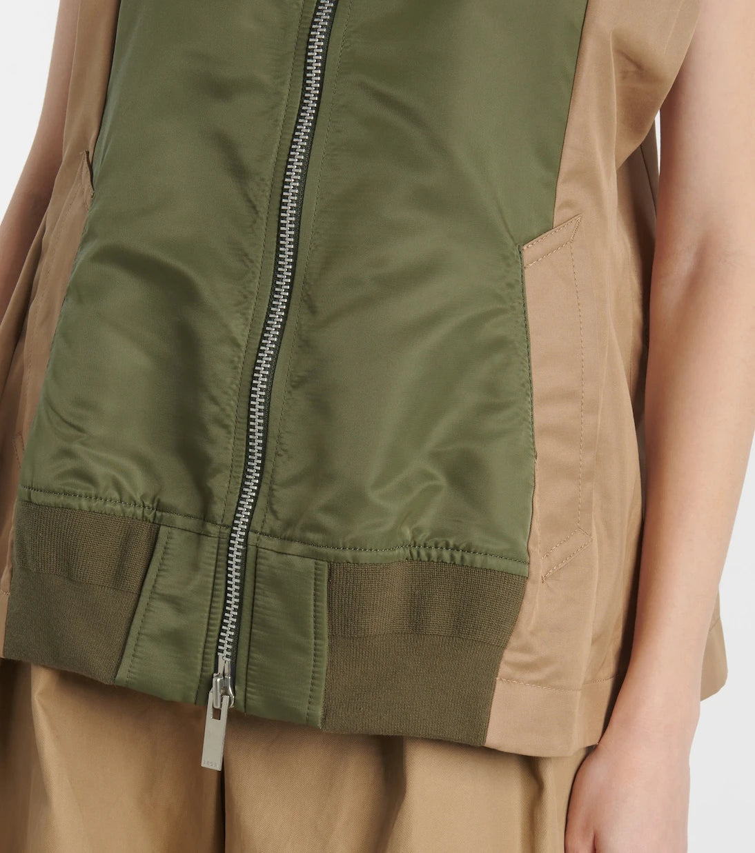 Sacai - Paneled twill and gabardine vest