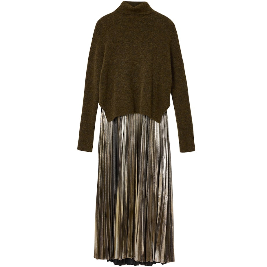 Spark Sweater and Maxi Dress Set BRONZE BROWN