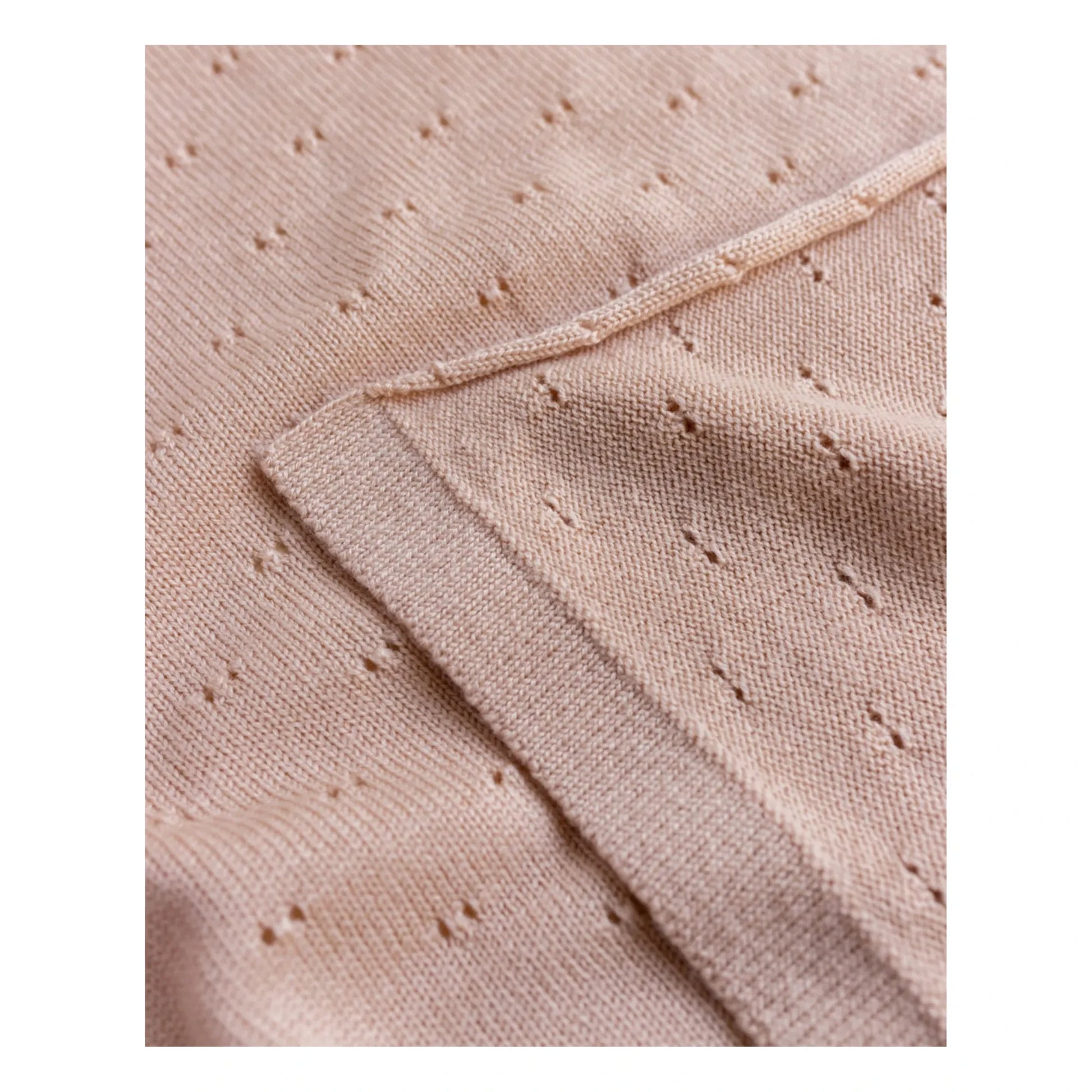 Hvid - Bibi Pointelle Merino Wool Blanket | Pale Pink