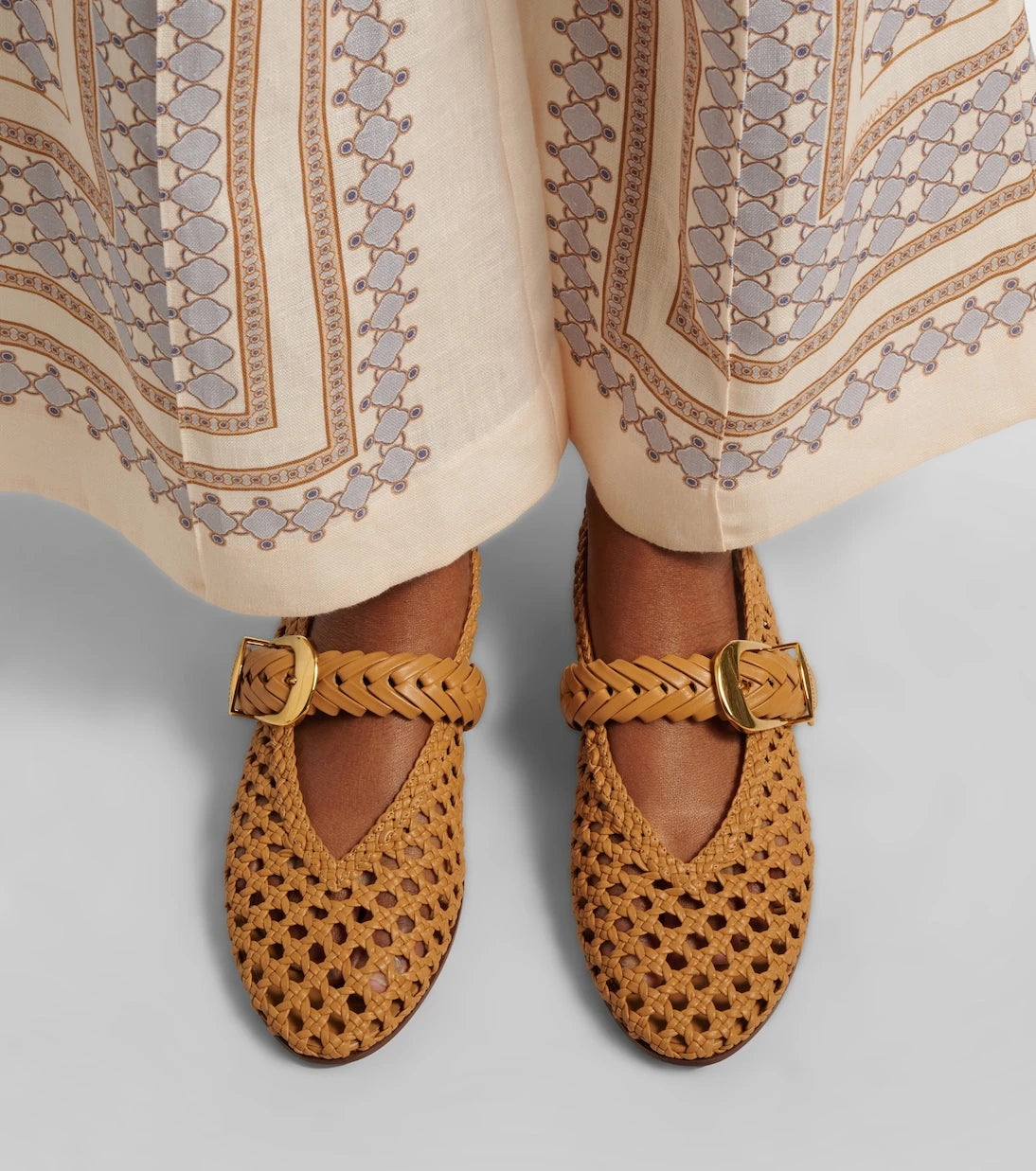 Zimmermann - Alchemy woven leather Mary Jane flats