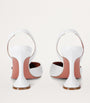 Amina Muaddi White Leather Holli Slingback Pumps 95