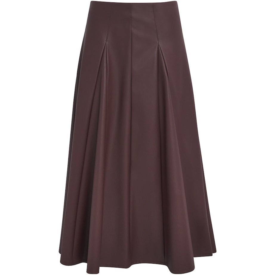 Burgundy Faux Leather Nocera Maxi Skirt