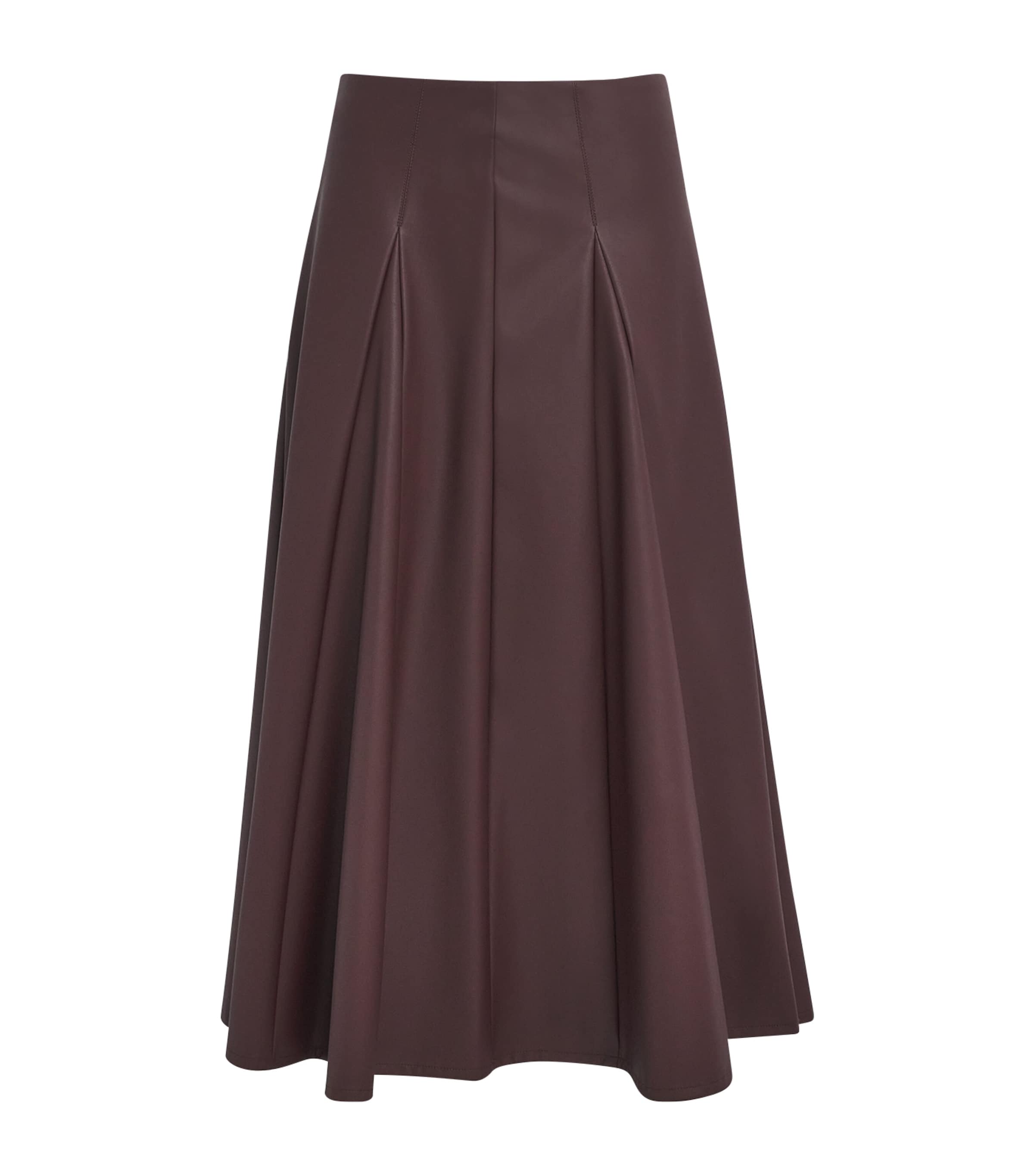Burgundy Faux Leather Nocera Maxi Skirt