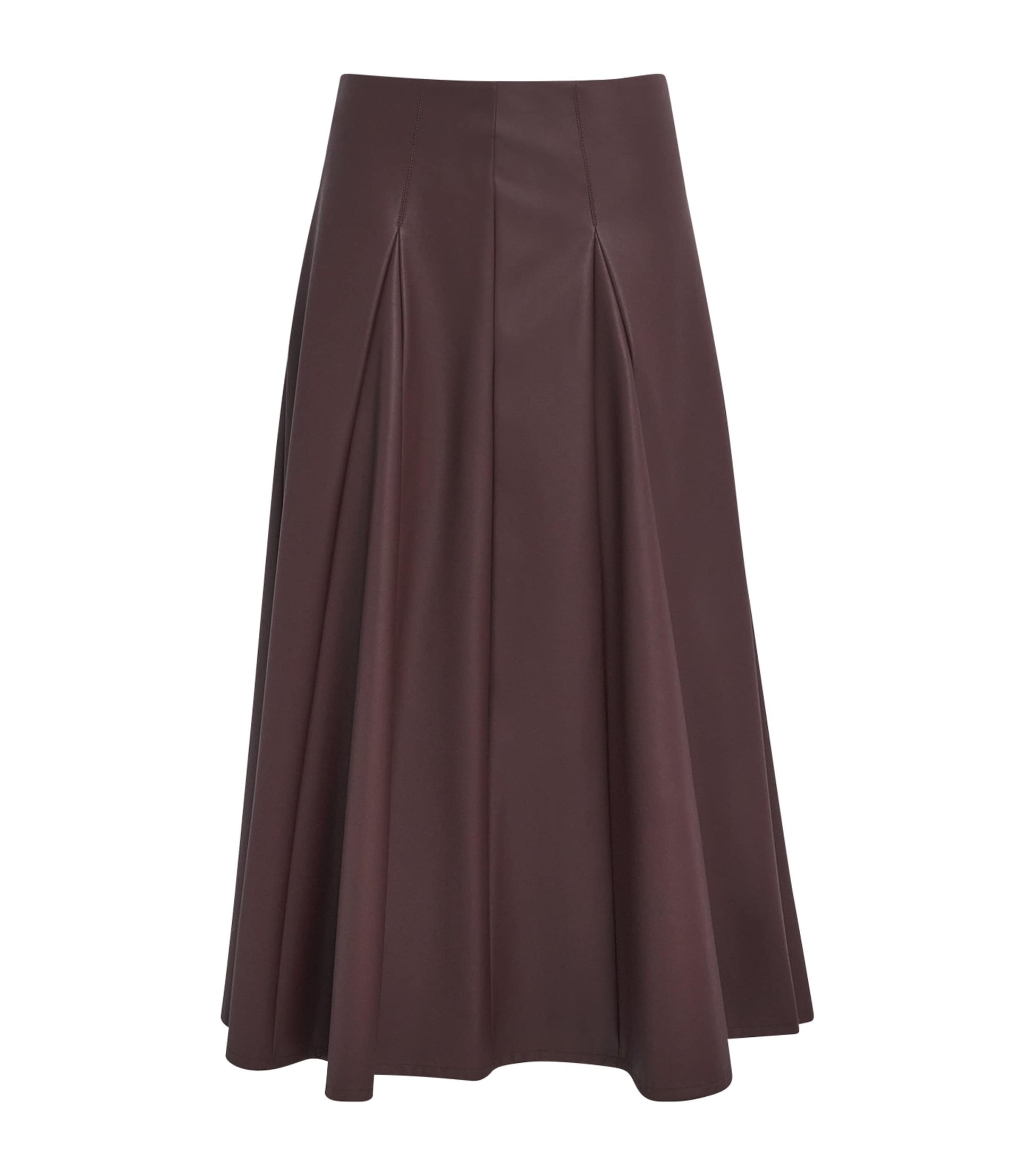 Burgundy Faux Leather Nocera Maxi Skirt