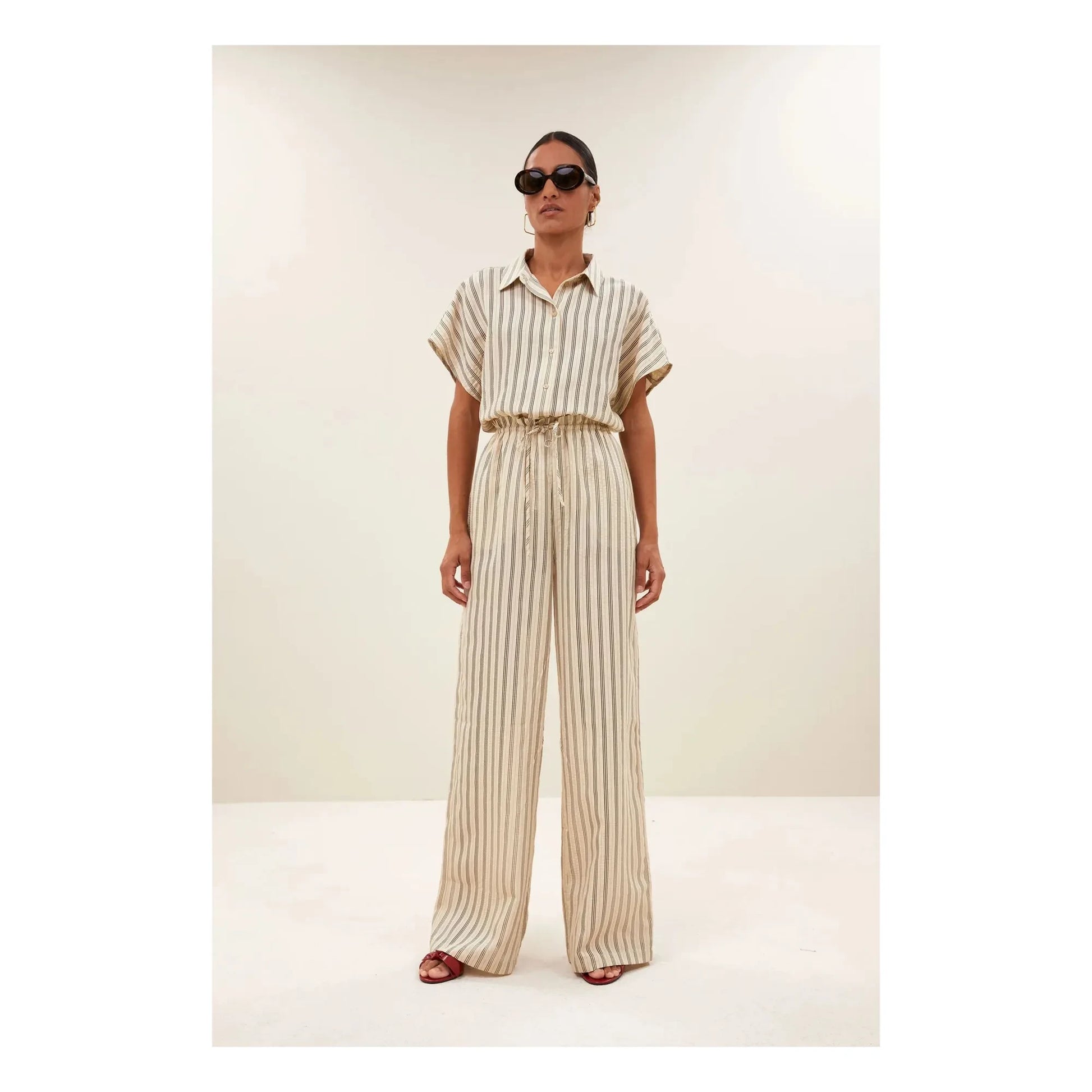 By Bar - Joan Pants Stripes | White