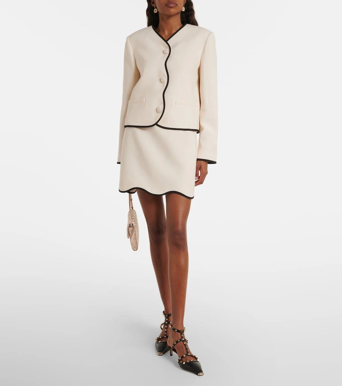 Valentino - Crepe Couture scalloped miniskirt