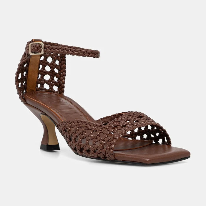 Souliers Martinez alçak topuklu deri sandalet VERONICA