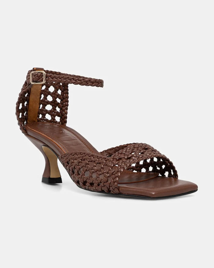 Souliers Martinez alçak topuklu deri sandalet VERONICA
