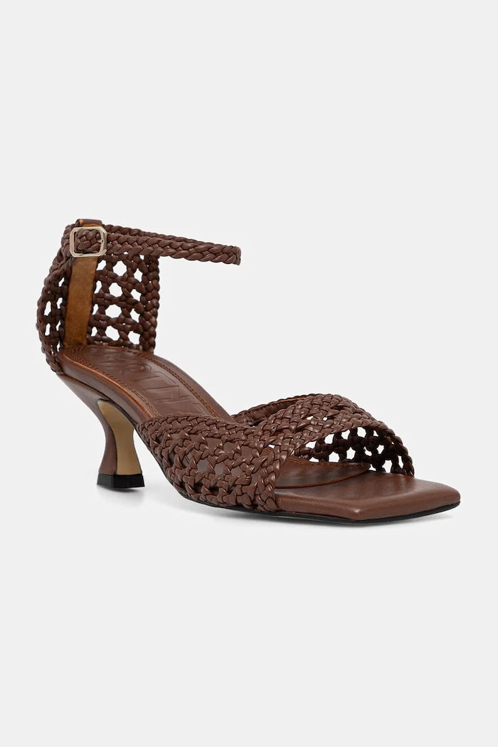 Souliers Martinez alçak topuklu deri sandalet VERONICA