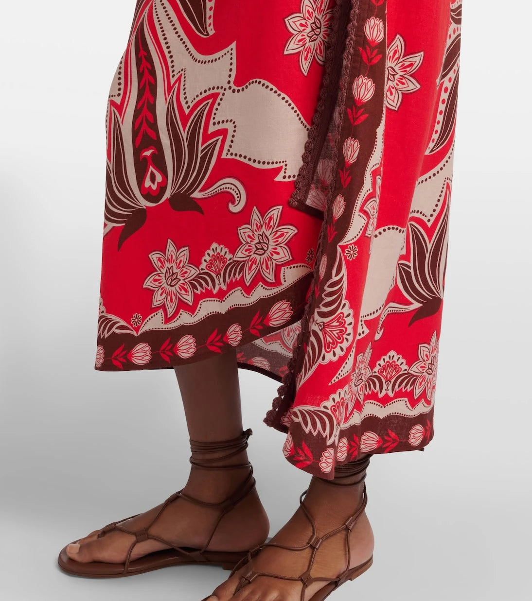 Farm Rio - Ainika Garden linen-blend beach cover-up