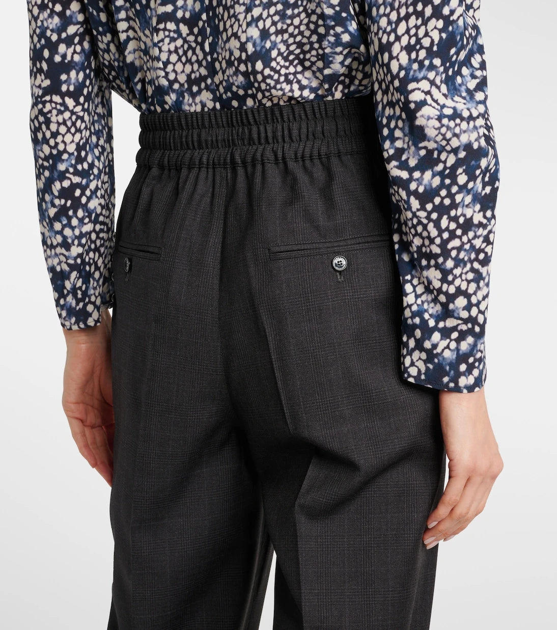 Isabel Marant - Liska checked wool-blend straight pants