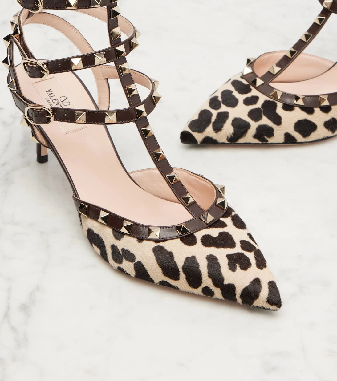 Valentino Garavani - Rockstud 65 calf hair pumps