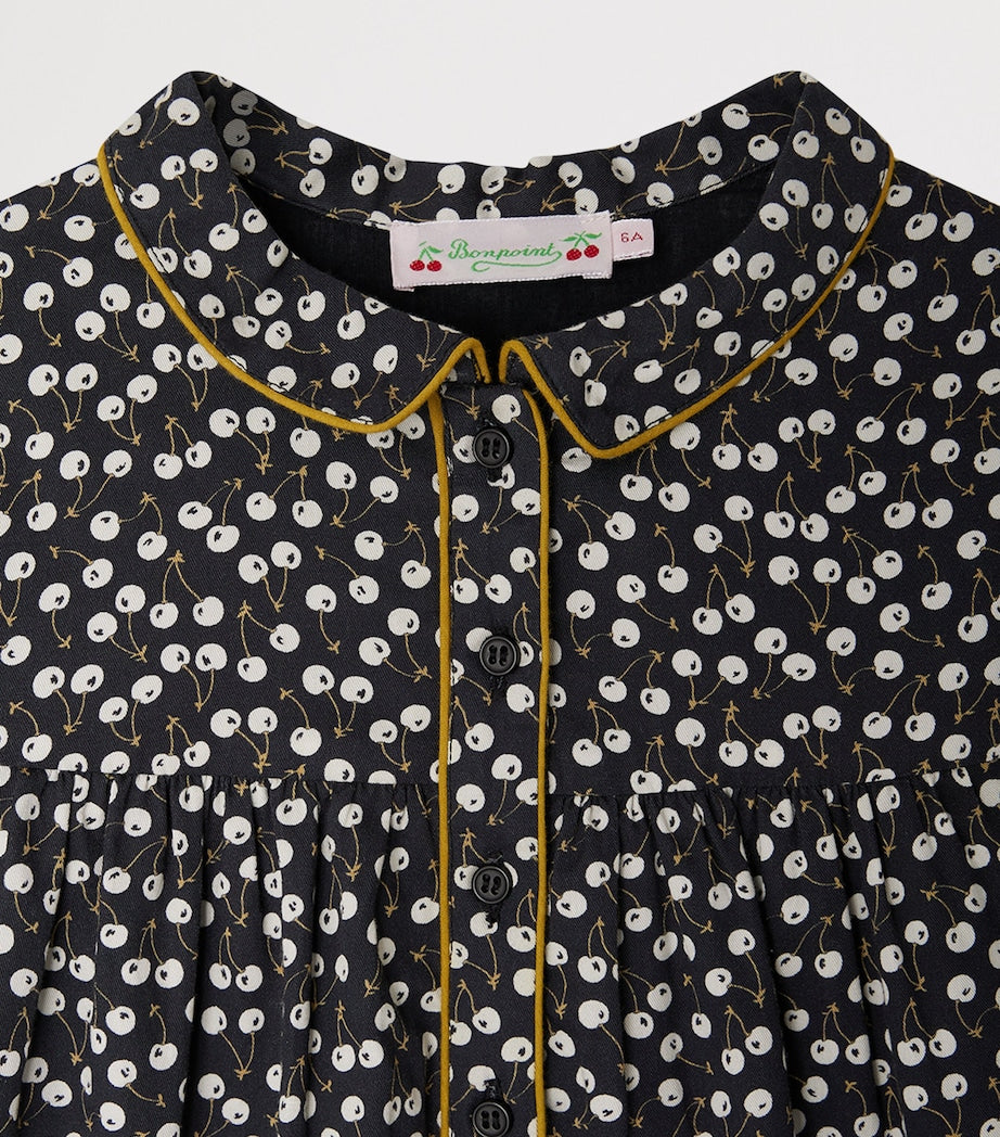 Blue Organic Cotton Cherry Dorothée Dress (10-14 Years)