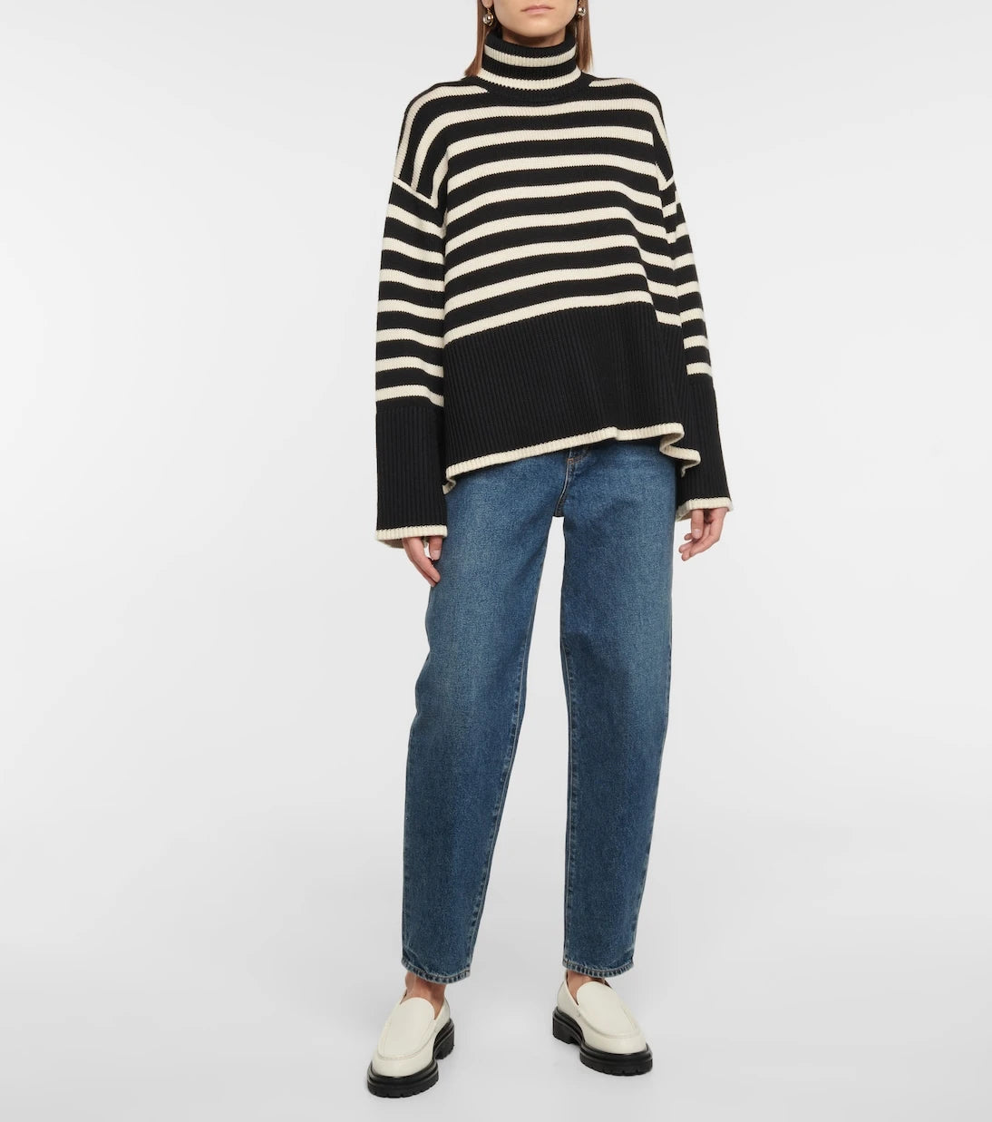 Toteme - Striped turtleneck wool-blend sweater