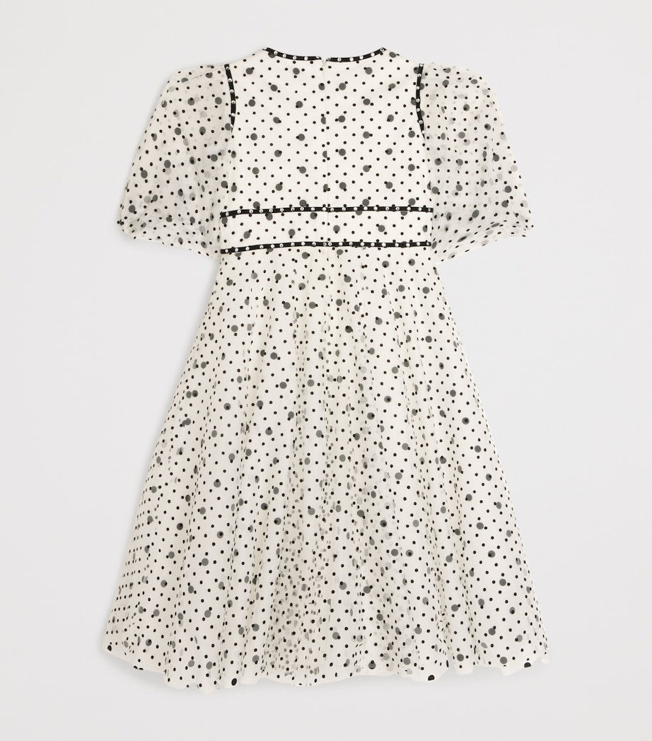 Jenny Packham Kids Ivory Tulle Polka Dot Jessica Dress (6-12 Years)