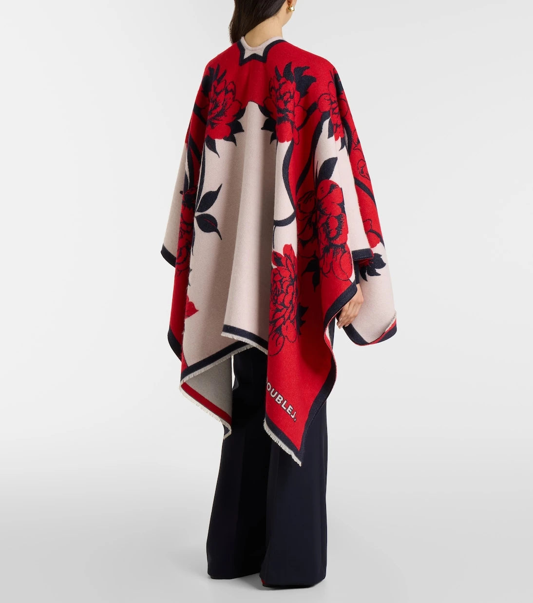 La DoubleJ - Soul floral wool and silk poncho