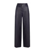 Navy The Leather Trousers