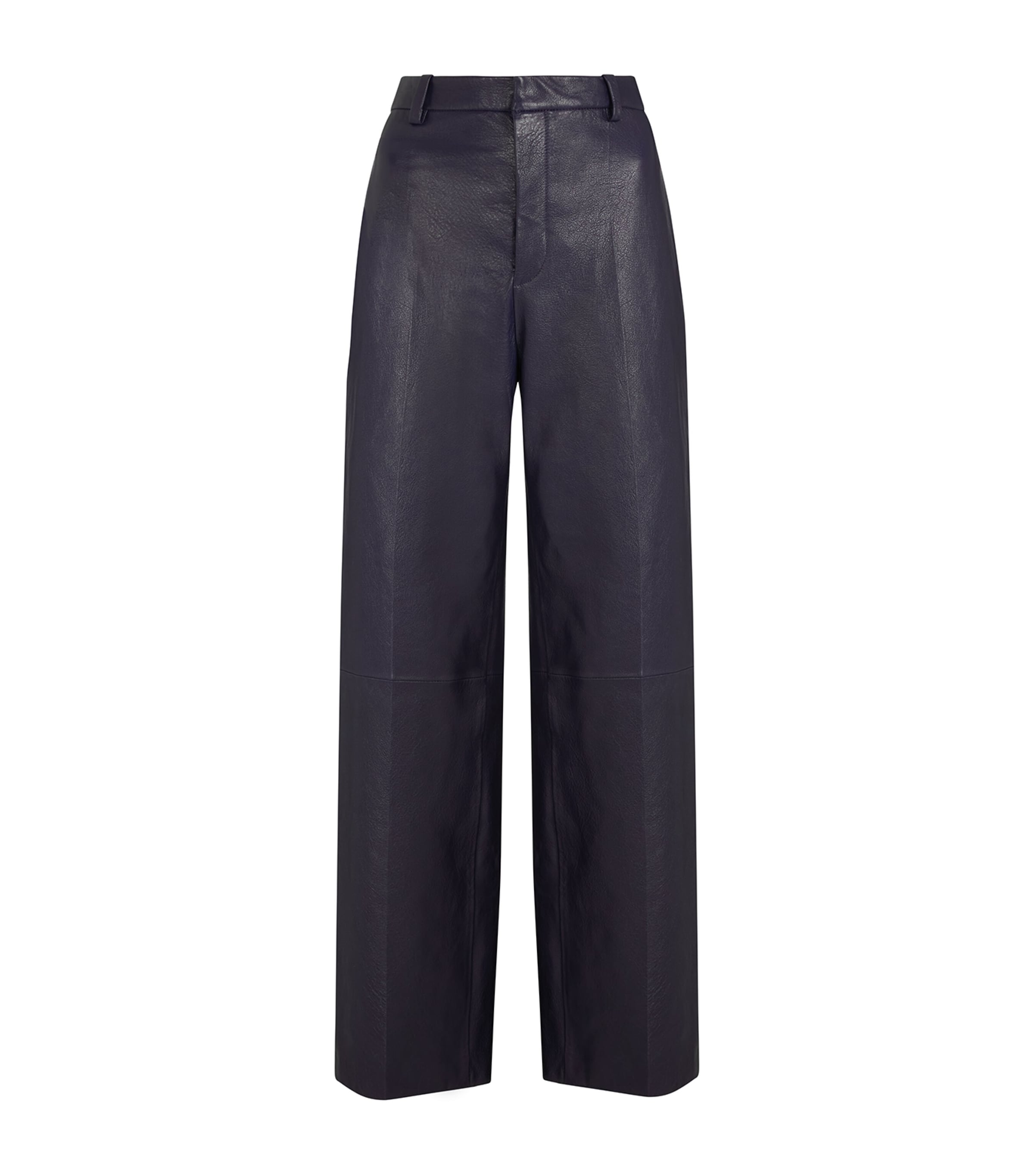 Navy The Leather Trousers