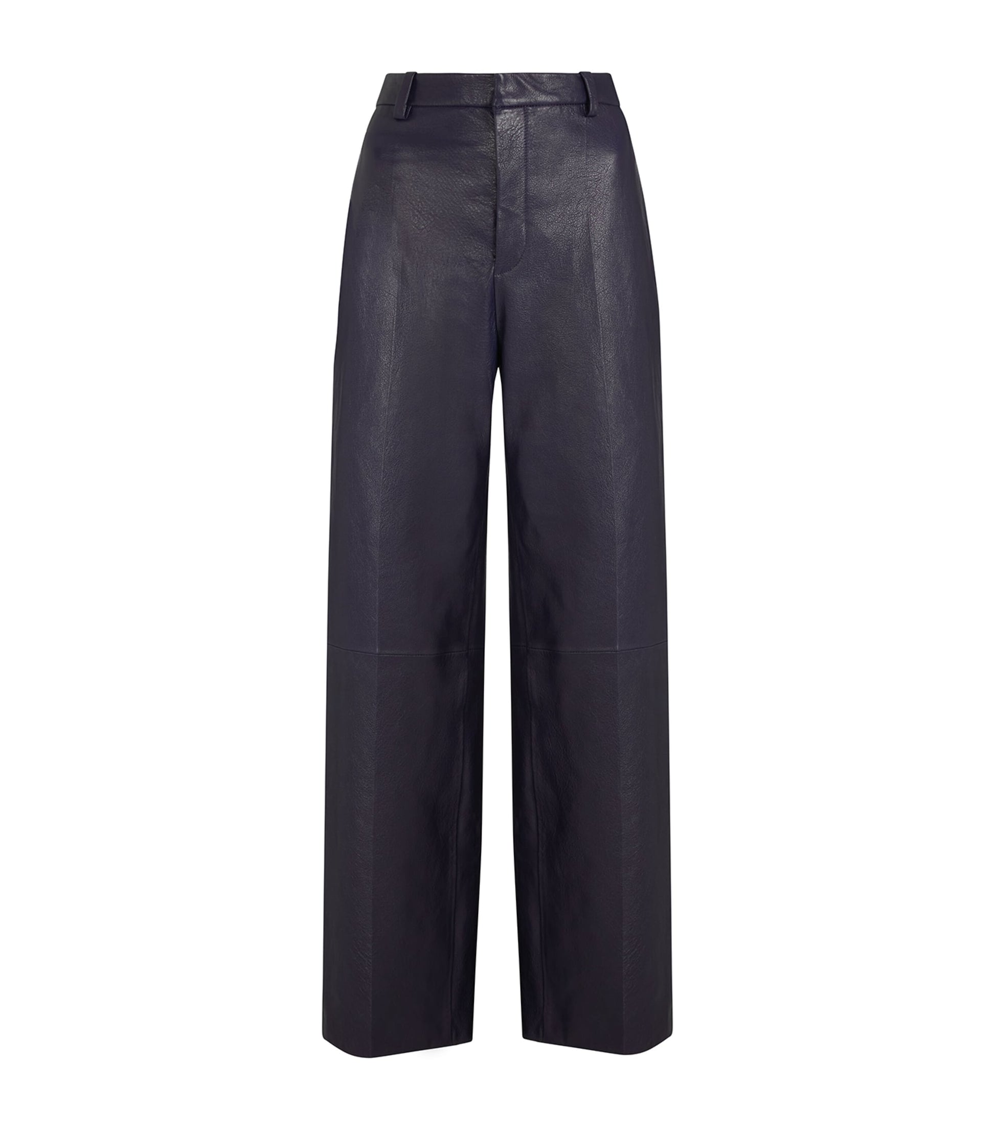 Navy The Leather Trousers