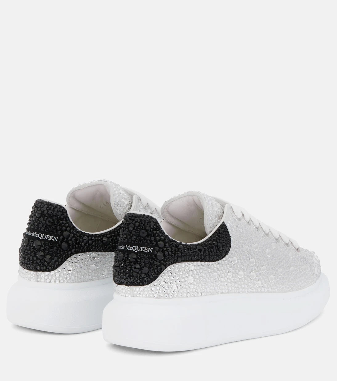 McQueen - Oversized embellished leather sneakers