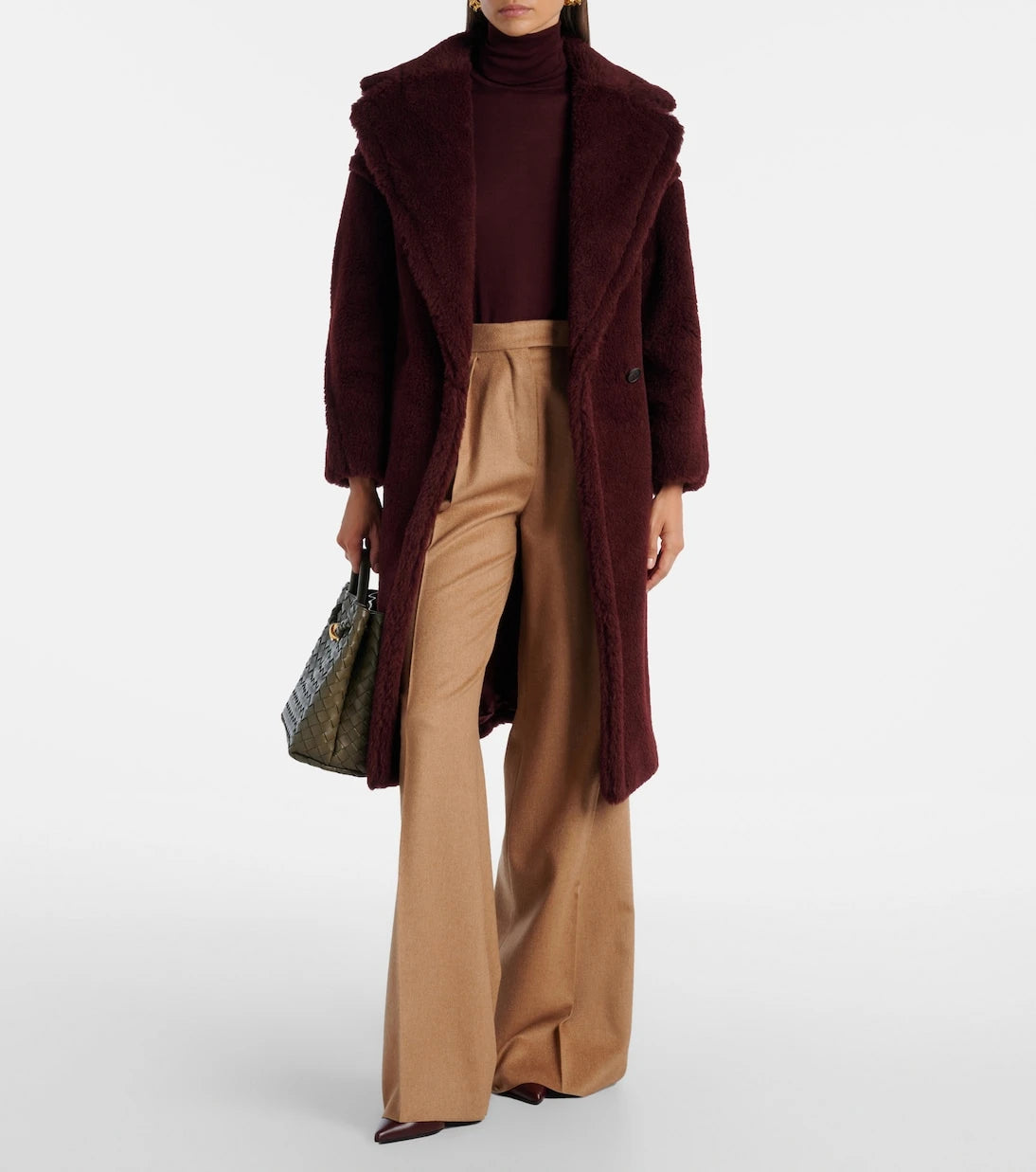 Max Mara - Teddy Bear Icon alpaca wool, wool, and silk coat