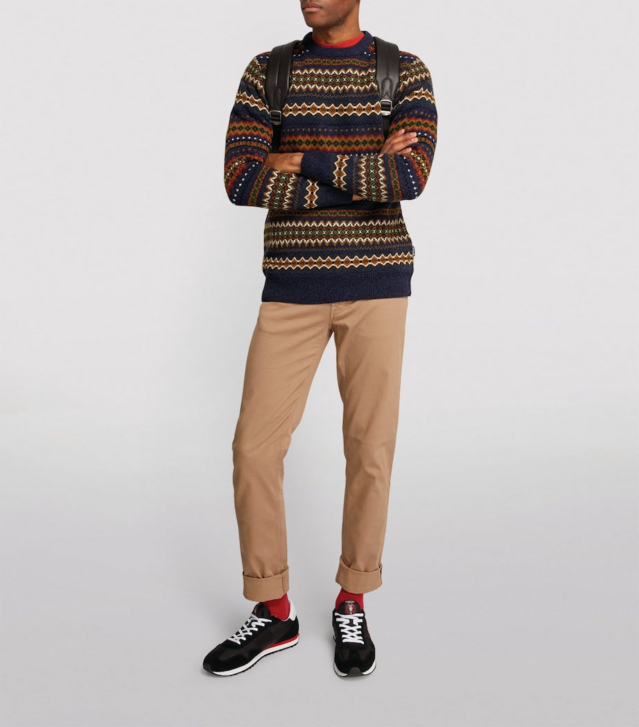 Barbour Wool Fair Isle Sweater NAVY MARL
