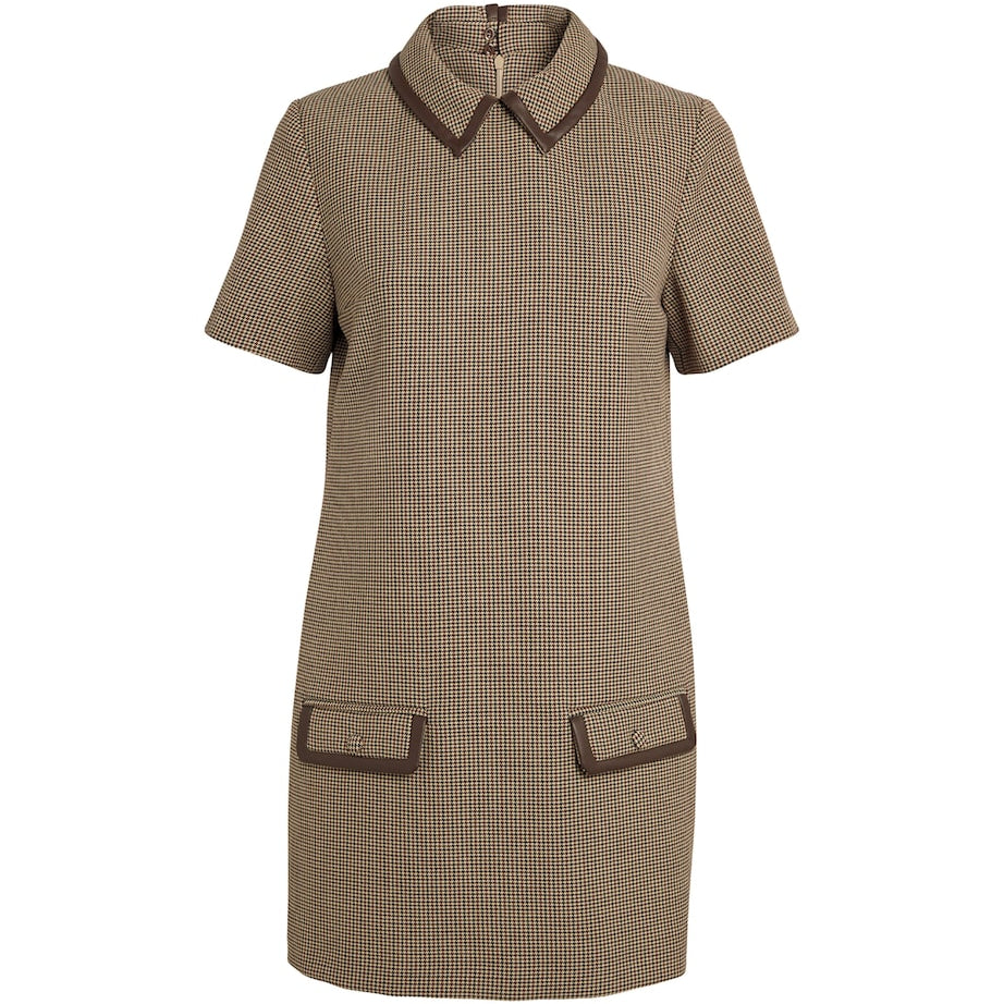 Multi Check Collared Mini Dress