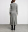 Johnstons Of Elgin Grey Cashmere-Blend Ribbed Midi Knitted Dress