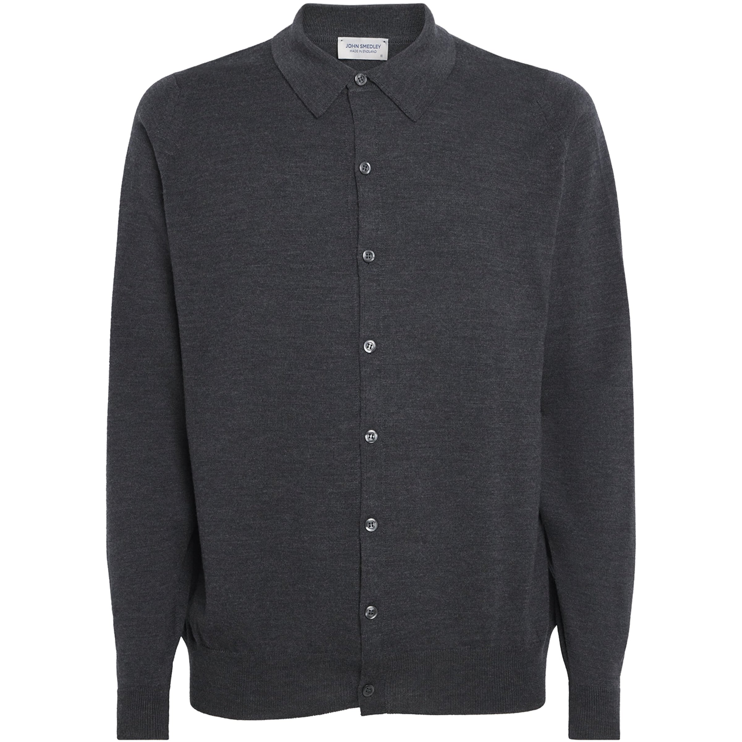 John Smedley Grey Extra Fine Merino Wool Tibor Shirt
