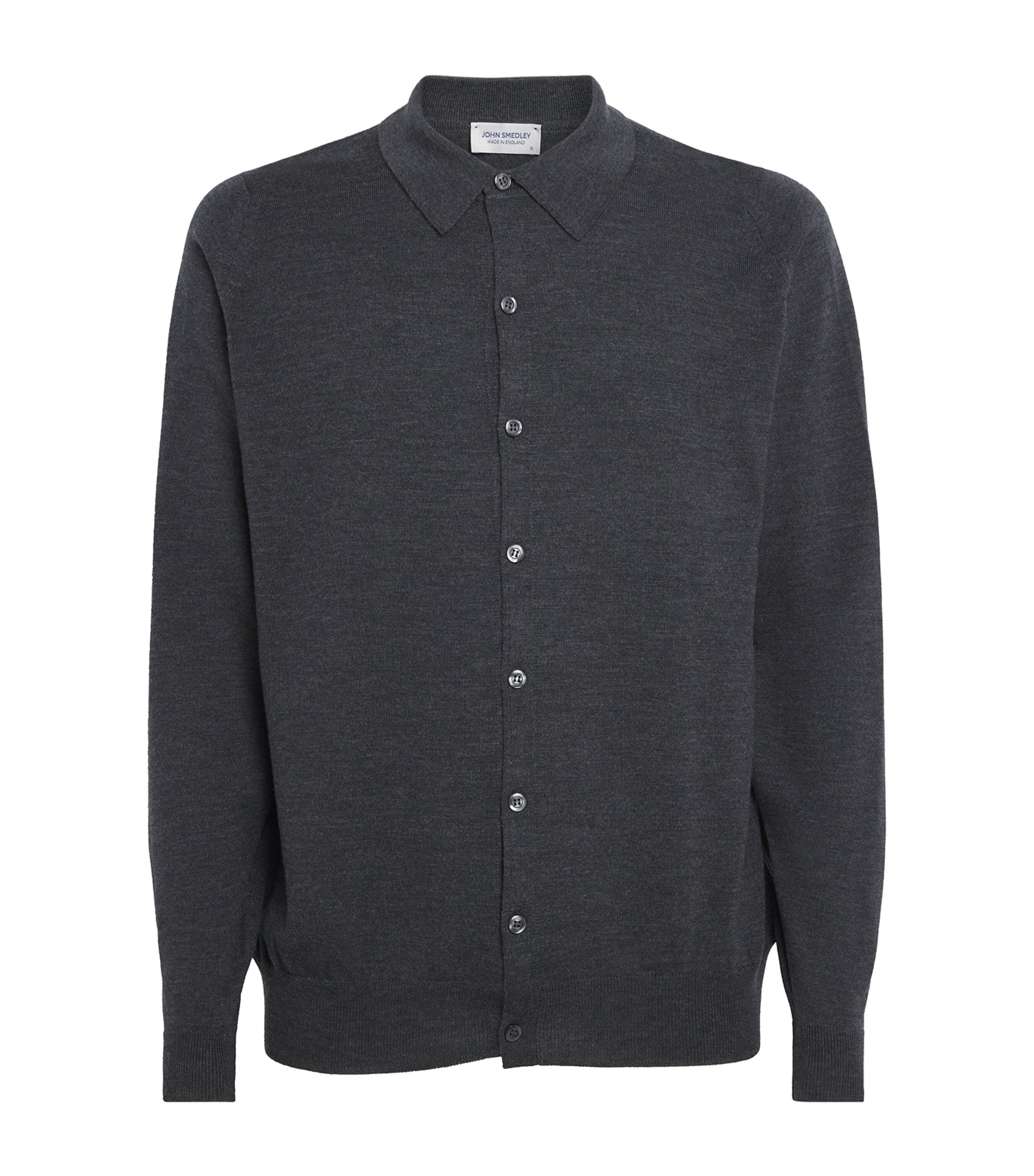 John Smedley Grey Extra Fine Merino Wool Tibor Shirt